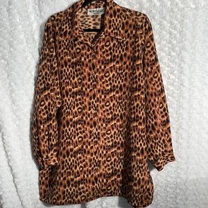 Extra long silky feel blouse